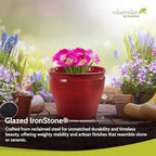 Headwind Glazed Ironstone Avery Collection Decorative Plant Pot – 10" Autumn Blaze Red Glazed Decorative Pot – Lightweight & Durable Flower Pots for Indoor Plants - Outdoor Planter by Robert Allen - Image 3