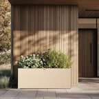 42" Large Rectangular Outdoor Planter, Off-White, Modern Plant Boxes - Image 6