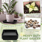 Eccliy 12 Pcs Plastic Plant Saucers Tray, Black, 14 Inch, Square - Image 5