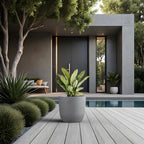Kante Pale Gray Concrete Planter 16.5" Dia All-Weather Round Accent Pot - Image 3