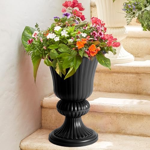 BrylaneHome Traditional Embry Plastic Urn Planter by BrylaneHome