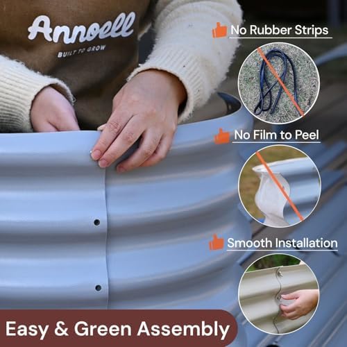 8x2x1.5ft Galvanized Raised Garden Bed, 18" Tall Metal Planter Box - Image 6