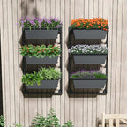 GIANTEX 3-Tier Vertical Railing Planter, Adjustable Hanging Planter Boxes - Image 3