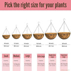 LaLaGreen Deck Hanging Baskets (16 in, 4 Pack) Black Coco Liner Garden Pots - Image 3