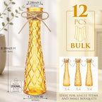 Set of 12 Yellow Glass Bud Vases for Centerpiece, Assorted - Image 2