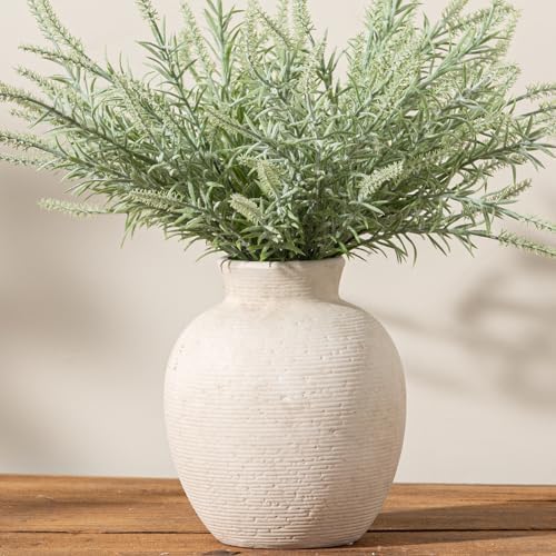 Vanselia Ceramic Flower Vase Home Decor - Farmhouse Table Vases Rustic Vintage Living Room Kitchen Bedroom Decorations for House Book Shelf Office Coffee Desk Dining Fireplace (7.4" Rustic) by VanseliaHome