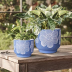 Ceramic Plant Pots, 8+6 Inch, 2 Pcs Indoor Planters with Drainage Holes - Image 2