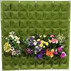 64 Pockets Wall Hanging Plant Bag, Vertical Outdoor Garden Plant Grow Bag Felt Plants Flower Pocket Wall Hanging Planter Plant Grow Container (Green) - Image 4