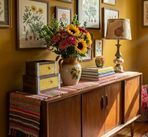 Napco Bumble Bee Honeycomb, Large 6 x 3.75, Small 5 x 3.5 inches Yellow and Brown Wooden Flower Succulent Plant Pot Planter Container Box, Indoor Outdoor Garden Décor, 2 Piece Set - Image 5