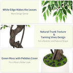 6FT Lifelike Artificial Ficus Tree Indoor Floor Plant with White Planter - Image 2