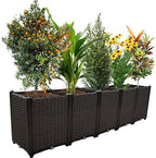 Large Planters for Outdoor Plants Rectangular Raised Garden Bed Elevated Planter Boxes Patio Balcony Deck for Planting Flowers, Vegetables, Tomatoes, and Herbs by TDDSS