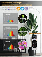 24W Grow Lights for Indoor Plants, Full Spectrum LED Plant Light With Stand - Image 3