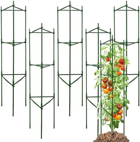 TCBWFY 6-Pack 48-Inch Adjustable Tomato Cages, Heavy-Duty Metal Plant Support Trellis for Garden and Pots, DIY Tomato Stakes, Height Adjustable 16 to 288 Inches by TCBWFY