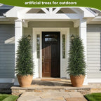6 ft Artificial Topiary Cedar Trees Set of 2 for Outdoor - Image 6