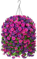 Ammyoo Artificial Fake Hanging Flowers Basket for Spring Summer Decor by Ammyoo
