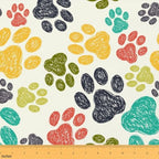 Dog Paws Upholstery Fabric for Chairs, Cartoon Pet Dogs Fabric By The by Erosebridal