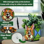 Corgi Planter - Cute Stained Glass Dog Flower Pots, Plant Pot with Drainage, Succulent Planters, Corgi Gifts, Christmas Decorations - Image 6