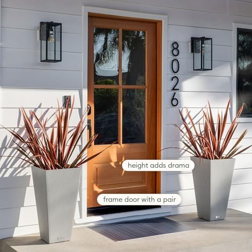 Veradek Pure Series Taper Planter - Tall Tapered Outdoor Planter with Shelf - Image 4