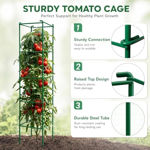 6-Pack 57inch Matal Tomato Cage for Garden Plant Support - Image 4