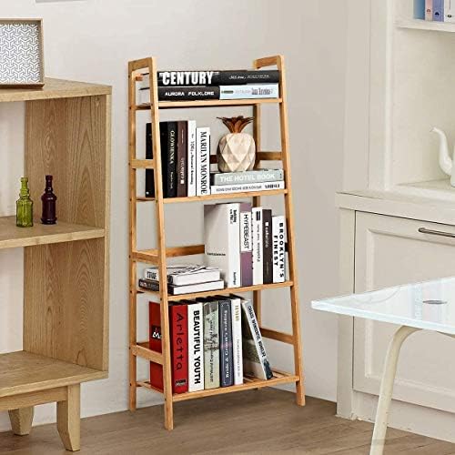 GIANTEX 4-Tier Ladder Shelf Plant Stand, Bamboo Plant Shelf, Natural - Image 5