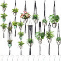 SATINIOR 12 Pcs Macrame Plant Hangers Handmade Boho Hanging Planters 12 Different Tiered Designs with 12 Hooks for Flower Pots Indoor Outdoor Decorative Wall Hanging Baskets for Home (Gothic,Black) by SATINIOR