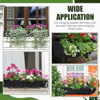 HunnmingRe 6 Pack 36 Inch Fabric Plant Window Box Liners Rectangular Non-Woven Planter Basket Liner Black Felt Flower Hanging Basket for Outdoor Garden Hanging Planter Flower (Avoid Birds Nesting) - Image 6