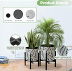 10 & 12 Inches Flower Plant Pot with Stand Set of 2 with Drainage Holes - Image 2