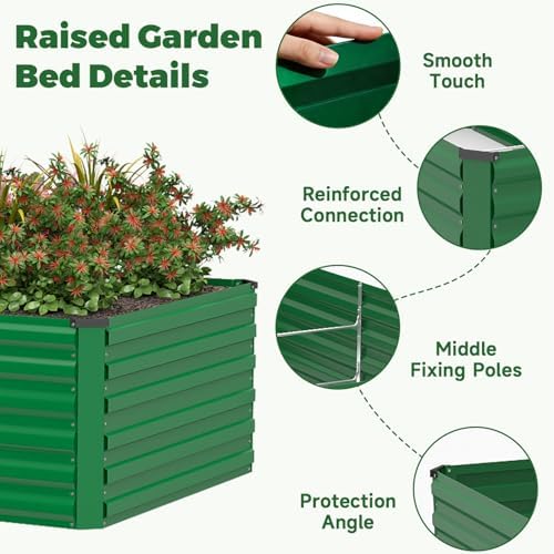 NAVINE 8x4x2ft Outdoor Metal Raised Garden Bed, Metal Planter Box, 2-Pack - Image 4
