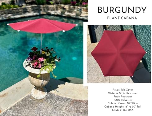 Fixed Plant Shade for Potted Plants 28" x 30" Outdoor Container Sun Shade Cover Premium Fabric Canopy with Fiberglass Frame & Soil Anchor Stripes & Solids Assembly Required - Image 3