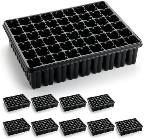 RooTrimmer 54 Cell Seed Starter Trays, 2.8" Deep Plug Flat Tray,10 Pieces Big Holes Germination Tray, Thick Durable Seedling Plastic Nursery Reusable Trays (11.14inch ×14.6 inch, 10-Pack) - Image 5