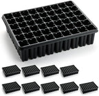RooTrimmer 54 Cell Seed Starter Trays, 2.8" Deep Plug Flat Tray,10 Pieces Big Holes Germination Tray, Thick Durable Seedling Plastic Nursery Reusable Trays (11.14inch ×14.6 inch, 10-Pack) - Image 5