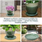 Sunnydaze 7" Ceramic Plant Saucers for Planters, 2pk, Seafoam - Image 4