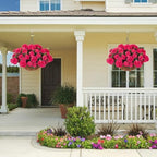 INSPRING Geraniums Artificial Flowers Hanging Basket for Outdoors Outside Decoration, 8 Bundles Silk Flowers Fake Plants Look Real UV Resistant for Porch Home Patio Balcony Yard, Hotpink - Image 3