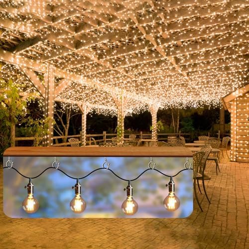 50 PCS Screw Hooks for Outdoor String Lights, Q Hangers String Light Hooks - Image 2