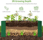 Land Guard 6x3x3ft Oval Galvanized Raised Garden Beds, Large-Capacity Metal Planter Box Outdoor, Durable Deep Raised Garden Bed 3ft Tall, Raised Beds for Gardening Vegetables, Forest Green - Image 5