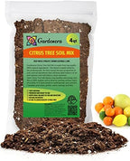 GARDENERA Citrus Tree Potting Soil Mix, Special Blend for Indoor Oranges, Lemons, Limes and More - (4 Quart Bag) by Gardenera