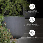 Mondo Round Indoor/Outdoor Planter, 8x7in Brown Stone - Image 2