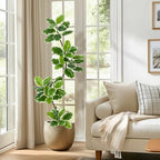 GarveeHome Fiddle Leaf Fig Tree Artificial Indoor with Sphere Planter by GarveeHome