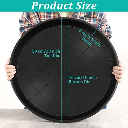 Eccliy 6 Pack Plastic Plant Saucer, Round, 20 Inch, Black - Image 2