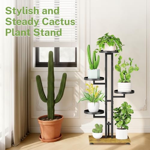 iDavosic.ly 4 Tier Plant Stand Indoor Outdoor, Tiered Corner Shelf, Black - Image 6