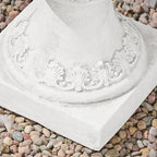 Christopher Knight Home Jorine Patio Planter, Light Concrete Planter, Mid-Centry Gadern Urn, Floral Relif Design, Large Garden Pot, Flower Urn with Drainage Hole for Backyard Home, Antique White - Image 5