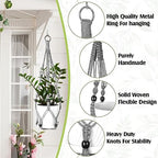 Hoteam 12 Pcs Macrame Plant Hangers Macrame Hanging Planters for Indoor Plants Handmade Boho Hanging Baskets Flower Pots Holder for Outdoor Home Wall Decor - Image 3