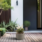 Kante Weathered Concrete Planter 10" Dia All-Weather Round Small Pot - Image 6