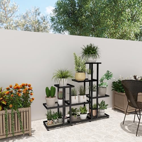 Plant Stand Indoor Corner Plant Stand Window Sill Plant Shelf for Bonsai Tree Live Plants Indoor Outdoor Metal Flower Rack for Apartment Decor Patio Decor, (6-Tier 16 Potted) - Image 7