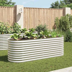Galvanized Steel Raised Garden Bed 94.5x31.5x31.9 Inch Silver Planter - Image 2