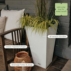 Veradek Pure Series Taper Planter - Tall Tapered Outdoor Planter with Shelf - Image 7