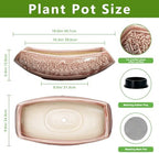 Large Bonsai Pots - 18 Inch Ceramic Succulent Pots with Drainage Hole, Bonsai Planter for Indoor Outdoor Plants, Ceramic Flower Pot, Decorative Plant Pot, Home Decor, Birthday Gifts, Red-Brown - Image 2