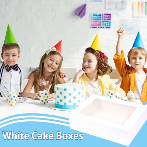 JJO 19x14x5 Inch 6 Pack Cake Boxes with Thick Cake Boards - Image 3