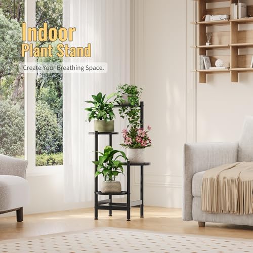 Metal Plant Stand for Indoor Outdoor,Corner Tall Plant Shelf for Multiple Plants,4 Tier Heavy Duty Flower Pot Holder,Display Rack for Patio Garden Balcony Living Room Bedroom - Image 4