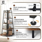 CAPHAUS Tall Corner Shelf Stand, 4-Tier Display Shelves, Ladder Corner Wood Storage Plant Bookshelf with Metal Frame, Versatile Shelving Unit Bookcase for Home Office Space, Rustic Oak - Image 5
